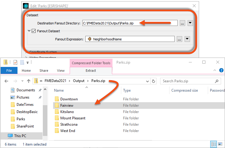 Setting a fan out to a single zip file